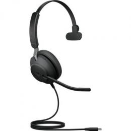 Jabra Evolve2 40 SE, Einseitiges Headset, Kabelgebunden USB-C-Anschluss, 3 Mikrofone, Geräuschisolierendes Design, MS Teams zertifiziert