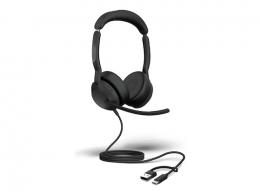 Jabra Evolve2 50 UC Stereo Headset, Kabelgebunden 4 Mikrofone, USB-C/A-Anschluss, UC-kompatibel, Aktive Geräuschunterdrückung