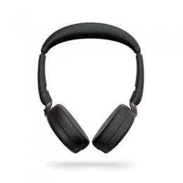 Jabra Evolve2 65 Flex, Ultrakompaktes Stereo Bluetooth Headset Aktive Geräuschunterdrückung (ANC), MS Teams zertifiziert, incl. Bluetooth-Adapter Link