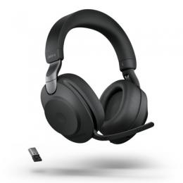 Jabra Evolve2 85 Headset, Stereo, kabellos, schwarz Bluetooth, inkl. Link 380 USB-A, inkl. Ladestation