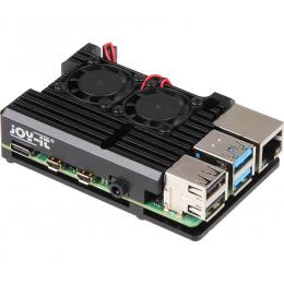 Joy-IT-SBC-Gehäuse Armor Case Block Active für Raspberry Pi 4, inkl aktiver Kühler, schwarz