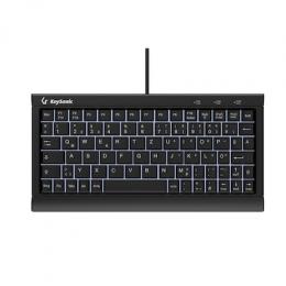 Keysonic KSK-3011ELC Super-Mini Tastatur, Kabelgebunden Integrierter Numernblock, black, Combo-Anschluss