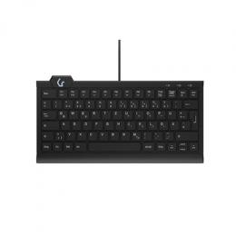 Keysonic KSK-5010ELC Mini Tastatur, Kabelgebunden Hintergrundbeleuchtung, integrierter Nummernblock, Combo, schwarz