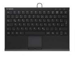 Keysonic KSK-5211ELU Mini Tastatur, Kabelgebunden Hintergrundbeleuchtung, Touchpad, USB-Anschluss, schwarz
