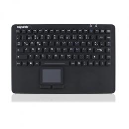 Keysonic KSK-5230 IN Kompakttatstatur, Kabelgebunden Silikonummantelung, Integriertes Touchpad, 2 Maustasten, USB-Anschluss, Wasserdicht IP68