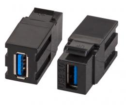 Keystone Einbauadapter USB3.2 Gen 1, A - A, schwarz