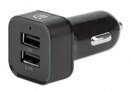 Kfz-Ladegert mit 2 USB-Ports und Ladekabel MANHATTAN