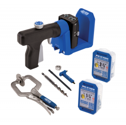 KREG Pocket Hole Jig 520 PRO Taschenloch Bohrschablone ( KPHJ520PRO ) + Stufenbohrer + Bit + Schrauben + Zwinge