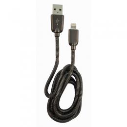 LC-Power LC-C-USB-Lightning-1M-6 (MFI) USB A zu Lightning Kabel, Metall schwarz, 1m