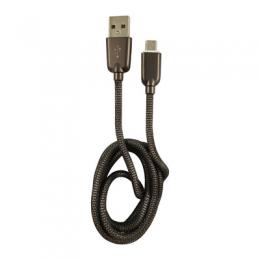 LC-Power LC-C-USB-MICRO-1M-6 USB A zu Micro-USB Kabel, Metall schwarz, 1m