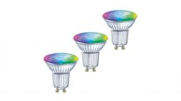 LEDVANCE 3er-Set SMART+ WiFi 4,9-W-LED-Lampe PAR16, GU10, 350 lm, RGBW, 2700-6500 K, dimmbar, App