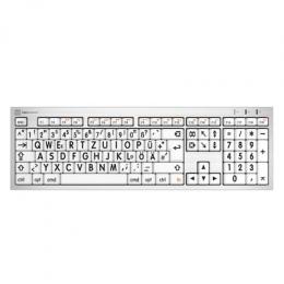 LogicKeyboard MAC ALBA Großdruck-Tastatur Schwarz auf Weiß, Inklusive LogicLight LED-Tastaturlampe