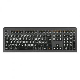 LogicKeyboard Mac Astra 2 Großdruck-Tastatur DE Hintergrundbeleuchtung, Weiß auf Schwarz
