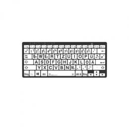LogicKeyboard PC Bluetooth Braille-Tastatur mit Großdruck-Tasten, Schwarz auf Weiß, Mini-Layout