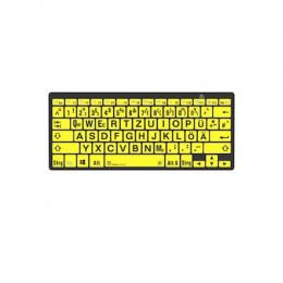 LogicKeyboard PC Bluetooth Großdruck-Tastatur Schwarz auf Gelb, Mini Layout