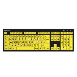 LogicKeyboard PC Nero Slimline Großdruck-Tastatur Schwarz auf Gelb, Inklusive LogicLight LED-Tastaturlampe