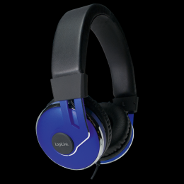 Logilink On-Ear Stereo Headset mit extra weichen Polstern, Blau