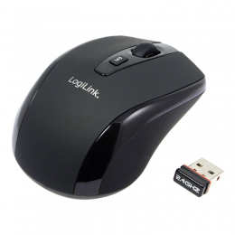 LogiLink Wireless Maus optisch Funk 2.4 GHz Mini, schwarz