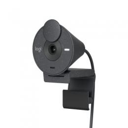 Logitech Brio 300 Full HD Webcam - GRAPHITE, USB-C Anschluss, Integriertes Mikrofon, Abdeckblende, Monitor-/Notebook-Halterung