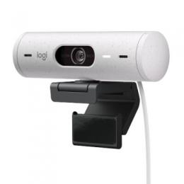 Logitech Brio 500 Webcam - Off White, Full-HD Auflösung, 90°-Sichtfeld, 2 Mikrofone, Abdeckblende