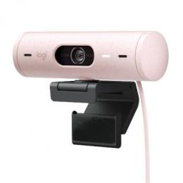 Logitech Brio 500 Webcam - Rose, Full HD Auflösung, 90°-Sichtfeld, 2 Mikrofone, Abdeckblende