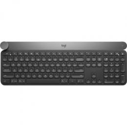 Logitech Craft Advanced Tastatur, kabellos mit Drehregler zur Funktionsauswahl, Bluetooth, 2.4 GHz, Hinterleuchtet