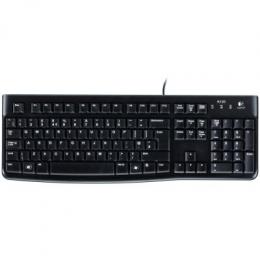 Logitech K120 Business Tastatur, US-Layout kabelgebunden, USB, schwarz, mit Spritzwasserschutz und nahezu geräuschlosem Anschlag