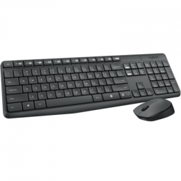 Logitech MK235 Desktopset, US-Layout, kabellos, B-Ware Tastatur und Maus, AES-Verschlüsselung