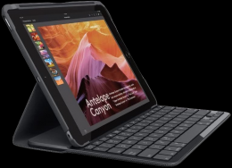 Logitech Slim Folio Case mit Bluetooth Tastatur für iPad 5 / 6 - QWERTZ - Deutsch