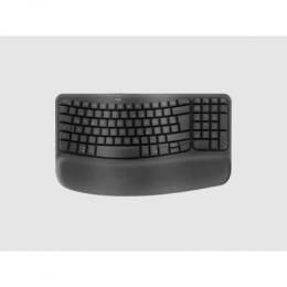 Logitech WAVE KEYS, schwarz - Kabellose ergonomische Tastatur mit gepolsterter Handballenauflage