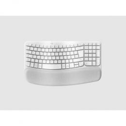 Logitech WAVE KEYS, weiß - Kabellose ergonomische Tastatur mit gepolsterter Handballenauflage