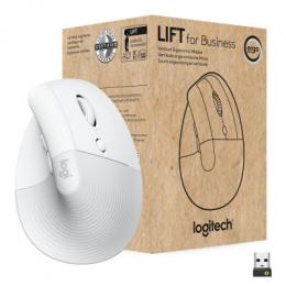 Logitech Wireless Mouse Lift for Business - Vertikale Maus, Ergonomisch geformt, Für Rechtshänder, White