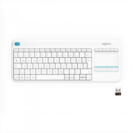 Logitech Wireless Touch Keyboard K400 Plus Touchpad, weiß, Logitech Unifying, bis zu 10m Reichweite