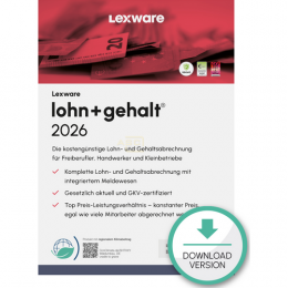 lohn+gehalt 2026 Abonnement Lizenz   1 PC 1 Jahr (Download)