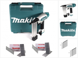 Makita AF 506 Druckluft Stauchkopfnagler 15-50mm 4,3-8,3bar + 10000x Stauchkopfnagel 40/45mm galvanisiert + Koffer