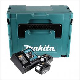 Makita Akku Power Source Kit mit 2x Akku 3,0 Ah + Ladegerät + Systemeinlage + Makpac 2