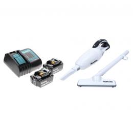 Makita DCL 181 FSF1 W Akku Staubsauger 18 V Weiß + 2x Akku 3,0 Ah + Ladegerät