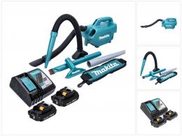 Makita DCL 184 RA Akku Staubsauger 18 V 54 mbar 0,5 l + 2x Akku 2,0 Ah + Ladegerät