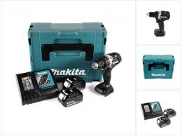 Makita DDF 484 RFJB 18 V Li-Ion Akku Bohrschrauber Sonderausgabe schwarz im MAKPAC + 2x BL 1830 3,0 Ah Akku + Schnellladegerät