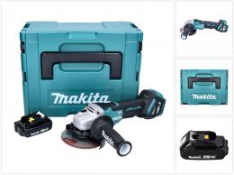 Makita DGA 515 A1J Akku Winkelschleifer 18 V 125 mm Brushless + 1x Akku 2,0 Ah + Makpac - ohne Ladegerät