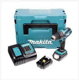 Makita DHP 456 SAJ Akku Schlagbohrschrauber 18 V 42 Nm + 2x Akku 2,0 Ah + Ladegerät + Makpac