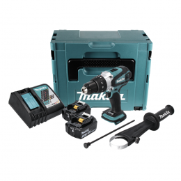 Makita DHP 458 RFJ Akku Schlagbohrschrauber 18 V 91 Nm + 2x Akku 3,0 Ah + Ladegerät + Makpac