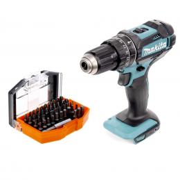 Makita DHP 482 Z Akku Schlagbohrschrauber 18 V 62 Nm + 44 tlg. Bit Set  - ohne Akku, ohne Ladegerät 