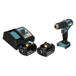 Makita DHP 483 RF Akku Schlagbohrschrauber 18 V 40 Nm Brushless + 2x Akku 3,0 Ah + Ladegerät