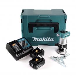 Makita DRT 50 RFJ Akku Multifunktionsfräse brushless 18V + 2x Akkus 3,0 Ah + Schnellladegerät im Makpac 3