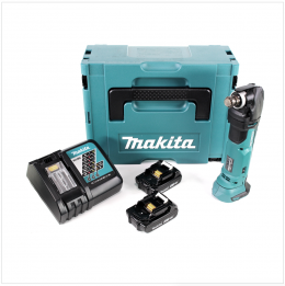 Makita DTM 51 RAJ Akku Multitool Oszillierer 18 V + 2x Akku 2,0 Ah + Ladegerät + Makpac