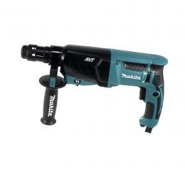 Makita HR 2631 FTJ Kombihammer 800 W SDS Plus + Schnellspannbohrfutter + Bohrer und Meißel Set 11 tlg. PGM zertifiziert + Makpac
