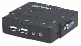 MANHATTAN 2-Port Kompakt-KVM-Switch mit Audio