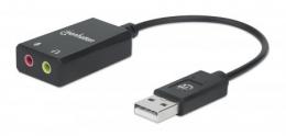MANHATTAN USB-A auf 3,5 mm Klinke Audioadapter mit Dongle