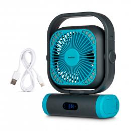 MEDION LIFE Camping Ventilator E10 TF, 20 W Leistung, 5 Geschwindigkeitsstufen, 110° Oszillation, 10.000 mAh Akku, als Powerbank nutzbar, LED